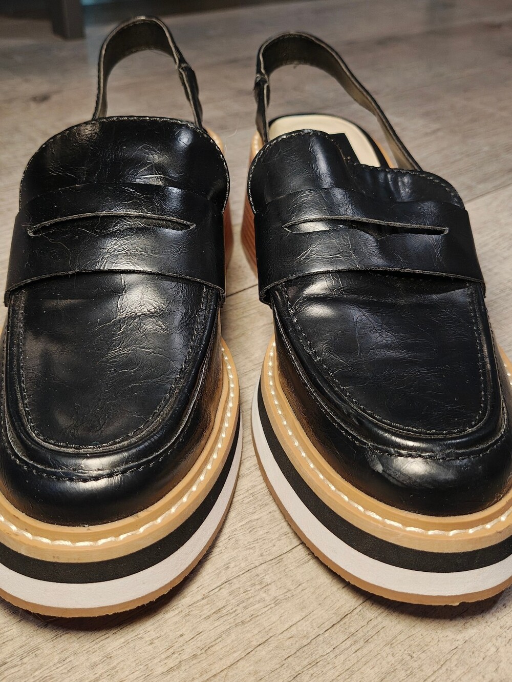 Dolce Vita Hattie Slingback Block Heel Loafer in Black Stella. - Picture 6 of 14